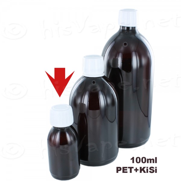 100ml empty bottle PET Brown